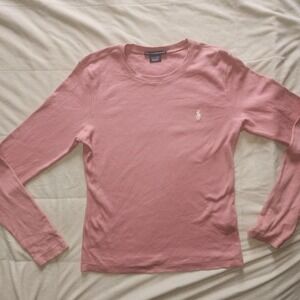 Ralph Lauren Sport Long Sleeve Pink Tshirt. Womens  size Large. Polo